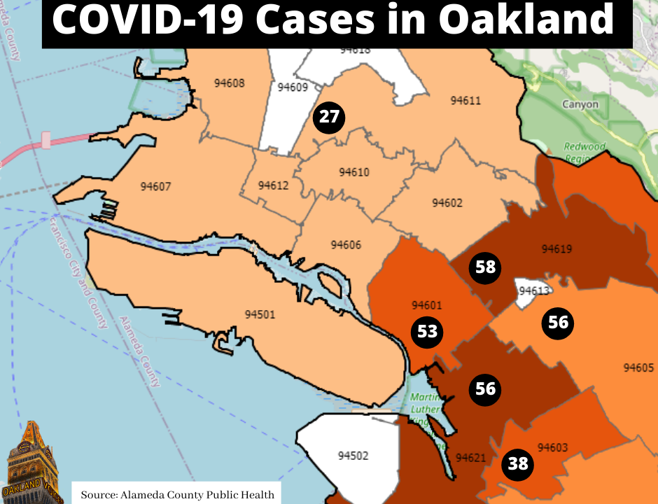 Map shows East Oakland hit hardest by COVID-19