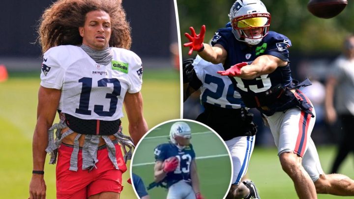 Mack Hollins breaks out adult-themed TD celebration after long practice score