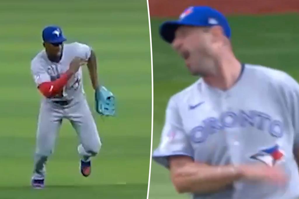Max Scherzer loses it after Blue Jays outfielder inexplicably misplays fly ball in game-changing mistake
