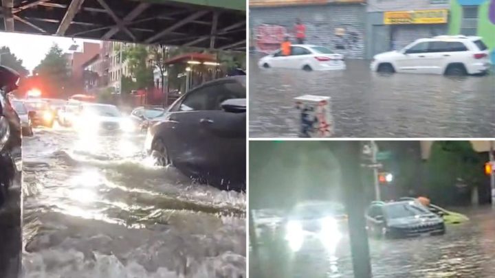 NYC streets almost turned to rivers after being hit by heavy storms
