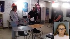 Wild video shows Florida teacher telling cops where she had sex with underage student in her classroom