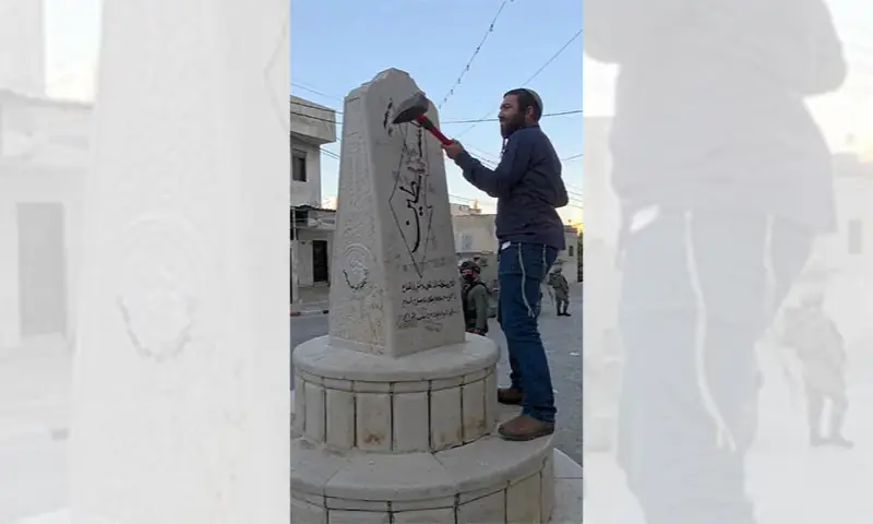 Israeli MP smashes West Bank memorial under army escort