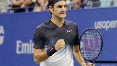 Roger Federer celebrated upon his return to the US Open for an exhibition against Andy Roddick