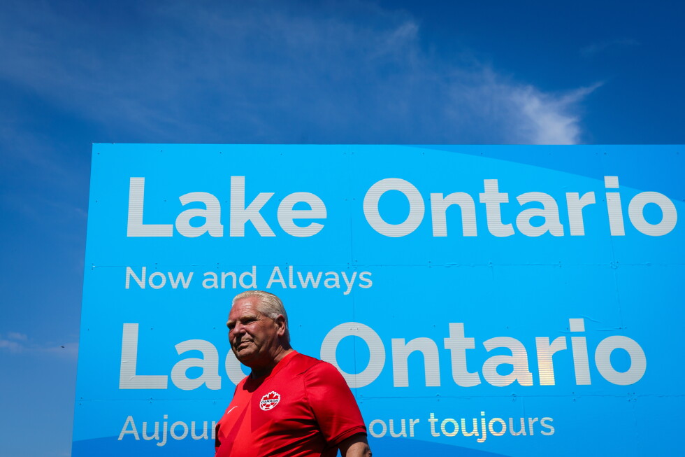 Ontario premier answers Trump’s ‘Lake America’ with giant ‘Lake Ontario’ sign