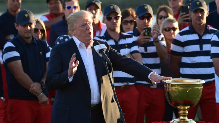 Trump says he’ll be at the Presidents Cup at Medinah as the honorary chairman