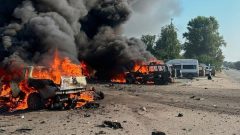 The Moscow region is hit by a drone blitz as Russian missiles kill 10 in a Ukrainian village