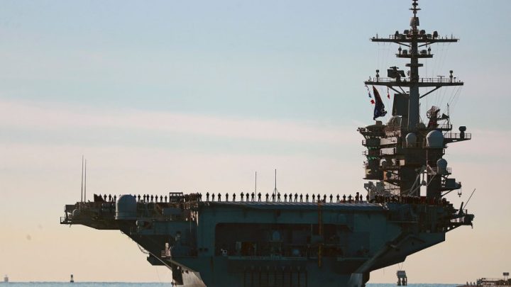 Aircraft carrier arrives in Middle East to relieve USS Lincoln after lengthy deployment