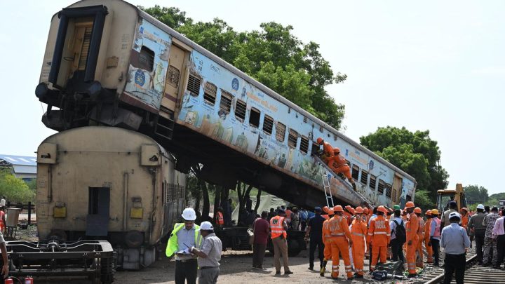 Mock drill on train accident and rescue operations conducted in Tiruchi