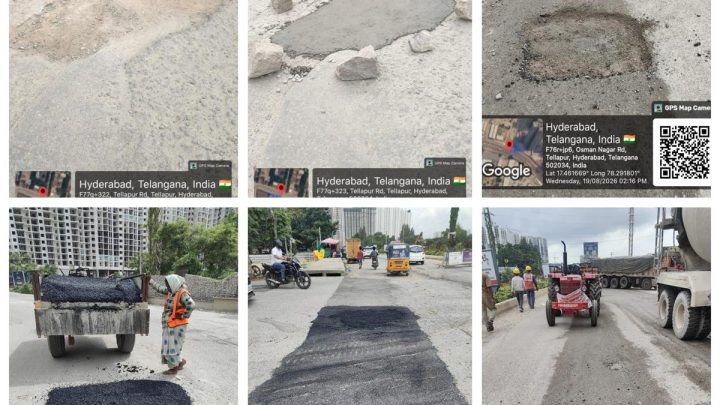 Cyberabad municipal corporation takes up road repairs, pothole works on August 19