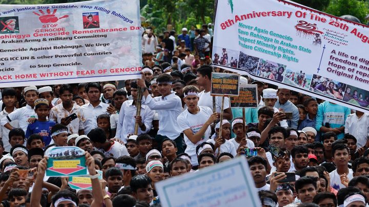 Rohingya refugees protest, nine years after exodus to Bangladesh