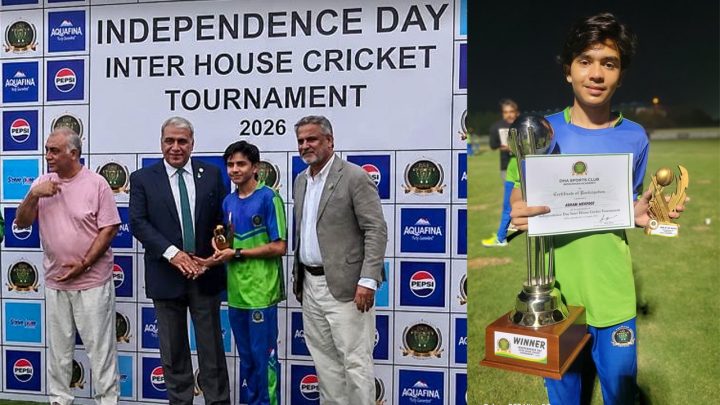 Young Cricketer Arham Mehfooz Shines with Outstanding All-Round Performance, Named Man of the Match