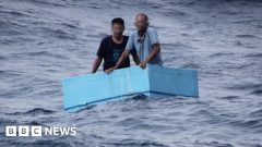 Watch: Fishermen rescued after five days adrift in cool boxThe men, aged 53 and 32, lost contact with their fishing cooperative on 14 August, 75 miles off the coast of Mexico.19 mins agoLatin America