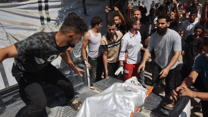 Hamas condemns ‘new war crime’ as Israel kills 10 in crowded Gaza hubs