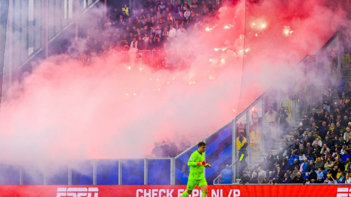 Cambuur fans suffer burns as fireworks set off during Dutch league match