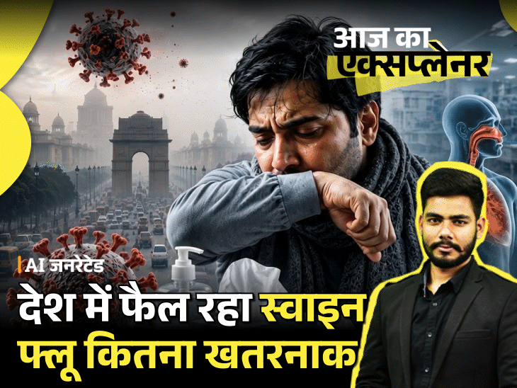 आज का एक्सप्लेनर: क्या H1N1 वायरस, कोविड जैसा खतरनाक; भारत में 13000 से ज्यादा मामले, स्वाइन फ्लू से जुड़े 6 जरूरी सवालों के जवाब3:53Play video