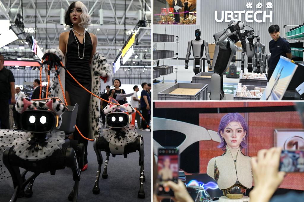 China robot makers show off latest humanoids as tech event draws surprise visit from Nvidia CEO’s daughter