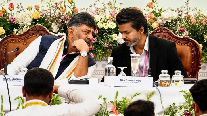 Mekedatu, Cauvery on the table: Shivakumar speaks, Vijay stays silent, says DMK