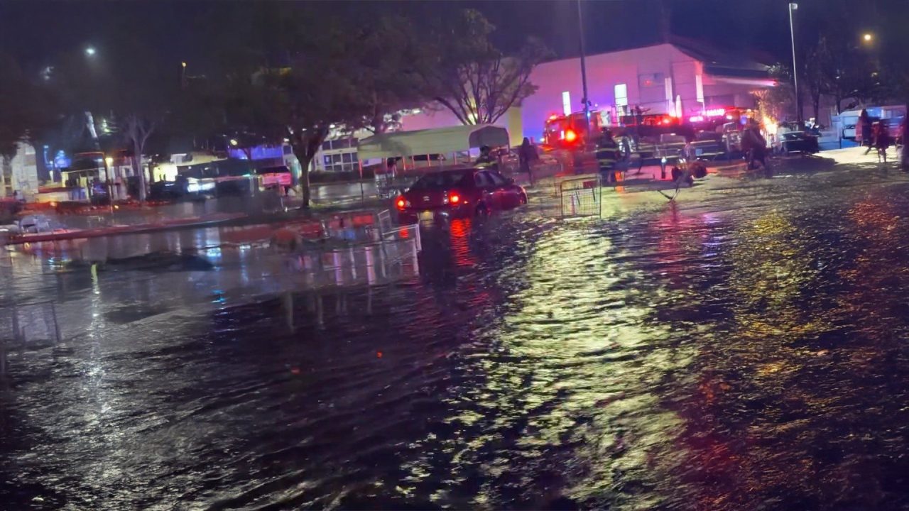 Torrential rain floods New York City’s streets and subway