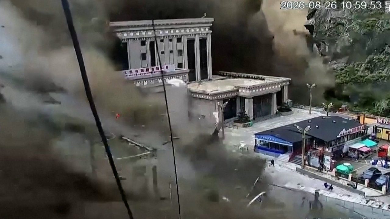 CCTV captures terrifying mudslide engulfing Nepal-China border