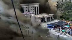 CCTV captures terrifying mudslide engulfing Nepal-China border