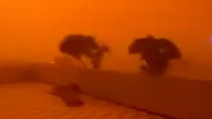 Syria sandstorm blankets Homs in eerie orange haze