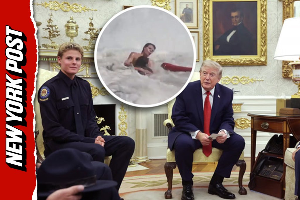 Hero teen lifeguard meets with President Trump in Oval Office