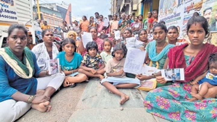‘Living on pavement for generations’: 100+ families seek houses in Chennai, hold stir