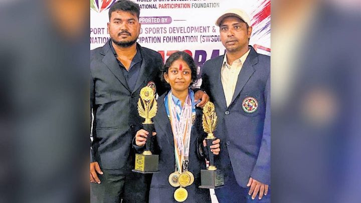 Vijayawada girl wins five gold medals in AeroSkatoBall competition