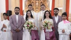 جڑواں بھائیوں کی جڑواں بہنوں سے شادی جس کی رسومات جڑواں پادریوں …