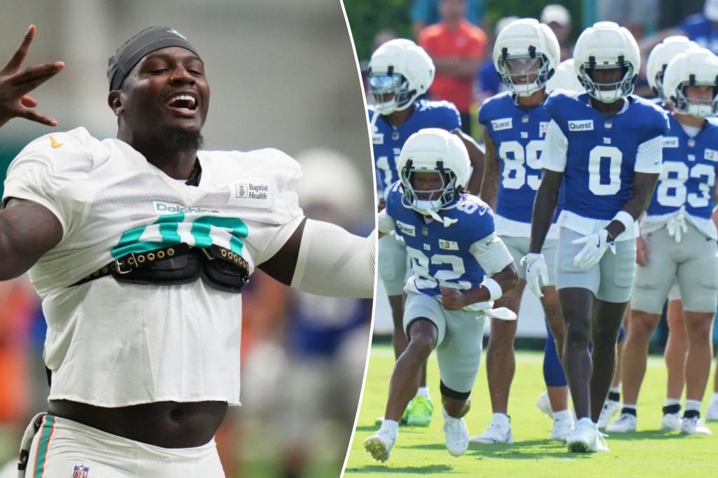 Multiple skirmishes break out at Giants-Dolphins joint practice