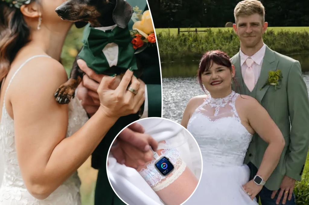 Brides are refusing to give up their fitness trackers at their weddings — and some are getting creative