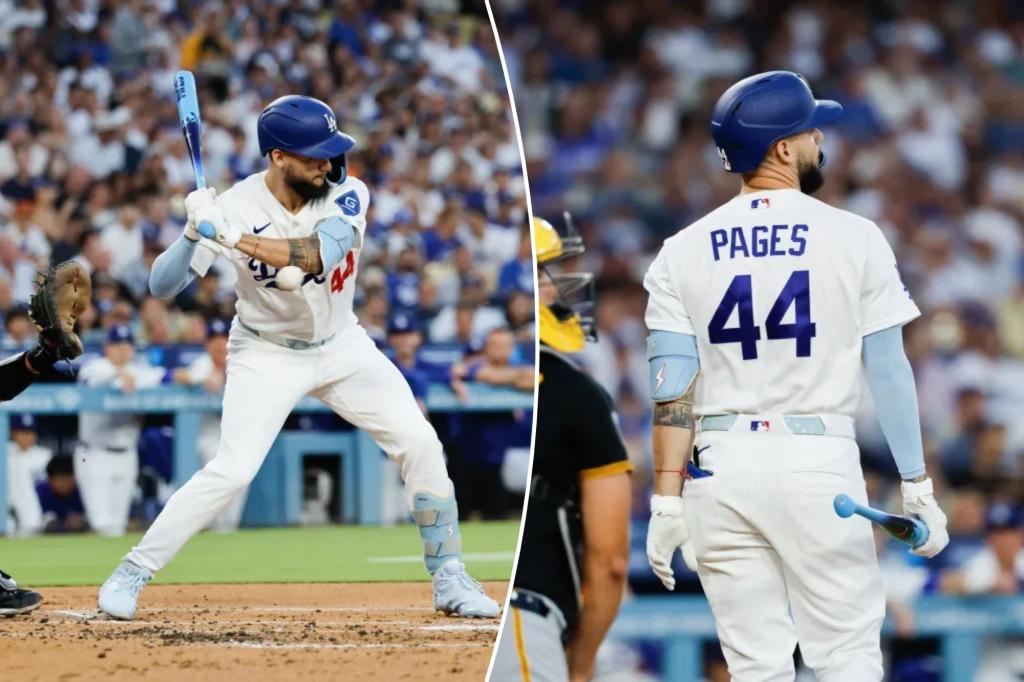 Andy Pages leaves Dodgers game after taking 100 mph fastball off hand