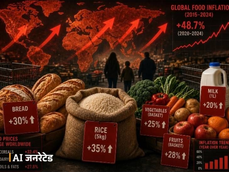 भारत में 2027 तक खाना-पीना महंगा हो सकता है: रिसर्च फर्म जेपी मॉर्गन का अलर्ट– सरकार पर ₹3 लाख करोड़ का बोझ बढ़ेगा0:59Play video