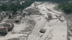 Nepal floods: Aerial views reveal trail of destruction after powerful surge of ice, mud and boulders