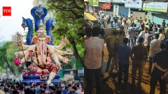 MumbaiGanpati idol falls during procession in Mumbai; 2 dead, 5 injured
