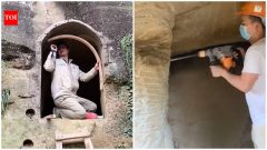 Man carves 2-storey home into China mountain in 7 years, makes it livable