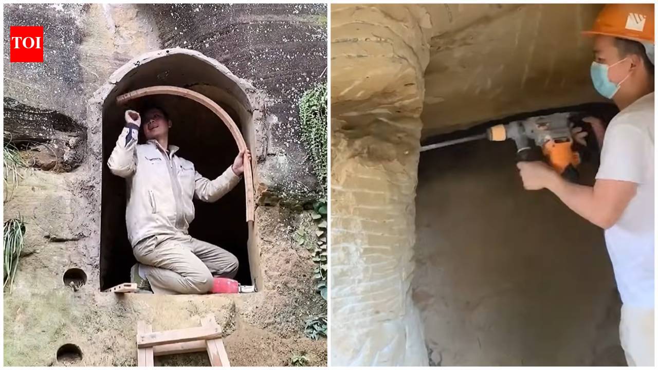 Man carves 2-storey home into China mountain in 7 years, makes it livable