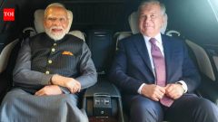IndiaPM Modi received by Uzbek President Mirziyoyev in Tashkent, leaders share car ride