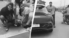 Video: Andhra MP's son in Aston Martin, bloodied woman, friend's cries after crash