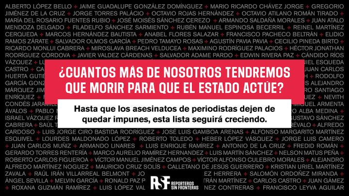 '¿Cuántos más tendremos que morir?': RSF y medios exigen actuar ante violencia contra periodistas