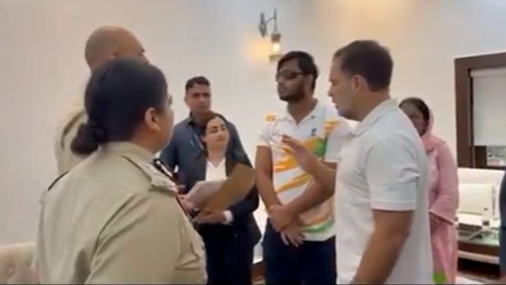 Will sit outside till you file pellet gun FIR: Rahul Gandhi inside police station