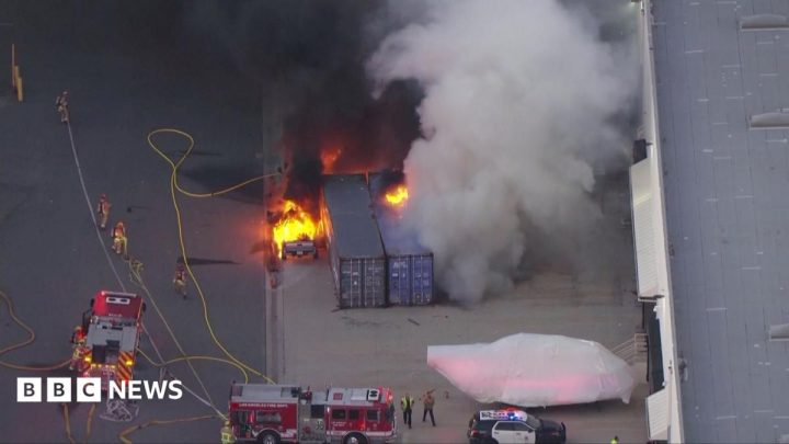 Three dead after LA news helicopter crashes while covering deadly bus collision