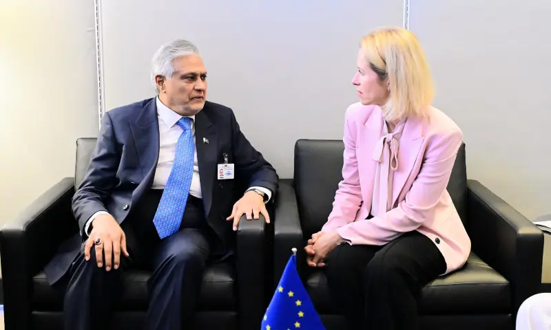 Dar meets EU foreign policy chief, stresses importance of GSP+ for Pakistan's trade ties with the bloc