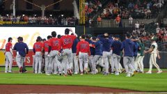 Benches clear between O’s and Red Sox after double play
