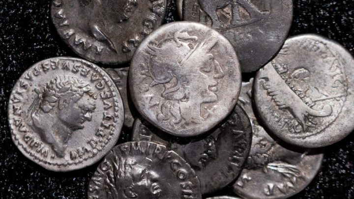 Amateur archaeologist finds Germany’s biggest hoard of ancient Roman silver coins