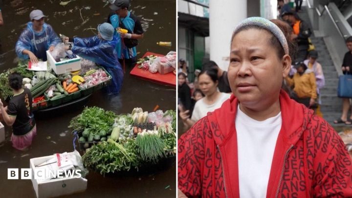 Watch: Bangkok locals create floating market during floods