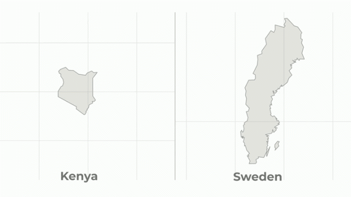 Can you guess the real size of each country on the new world map?