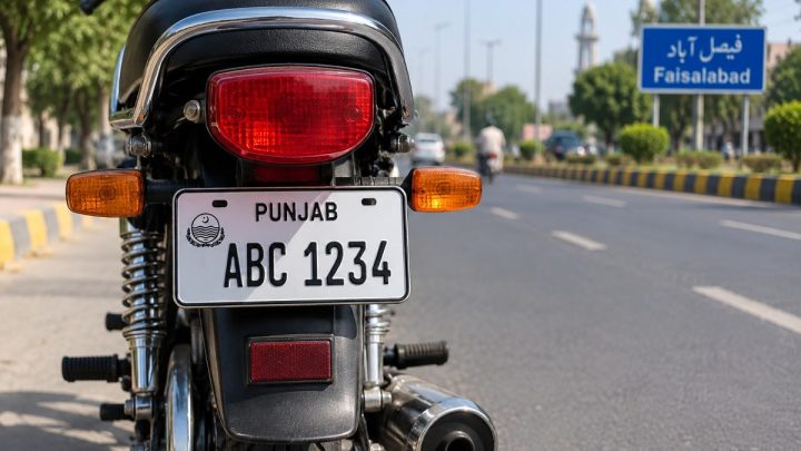 Faisalabad Traffic Police Issues Number Plate Advisory for Motorcyclists