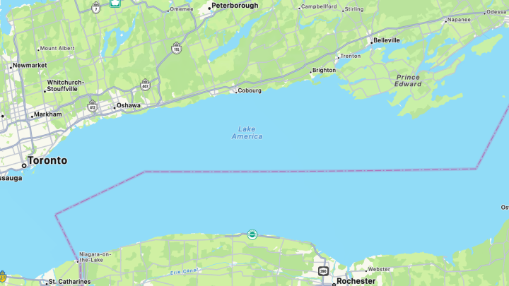 Apple changes name of Lake Ontario to ‘Lake America’ in maps app