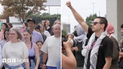 Watch: Concertgoers and pro-Palestinian activists arrive at Ed Sheeran concert